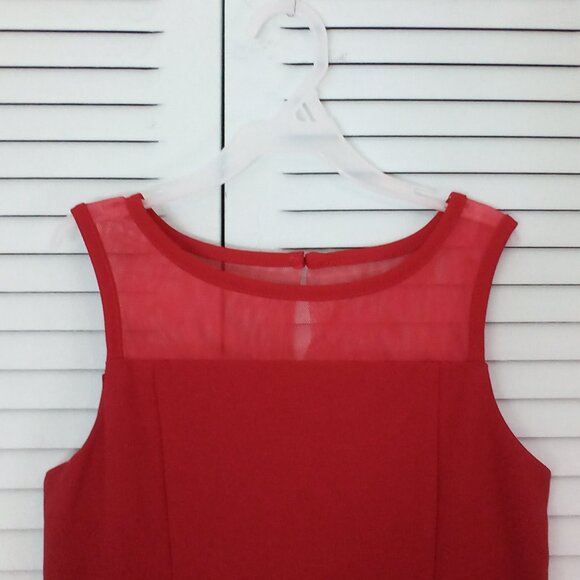 CALVIN KLEIN 8 GIRLS FLARE RED HOLIDAY PARTY CHRISTMAS SHEER SATIN BOW KEY HOLE - Picture 2 of 13